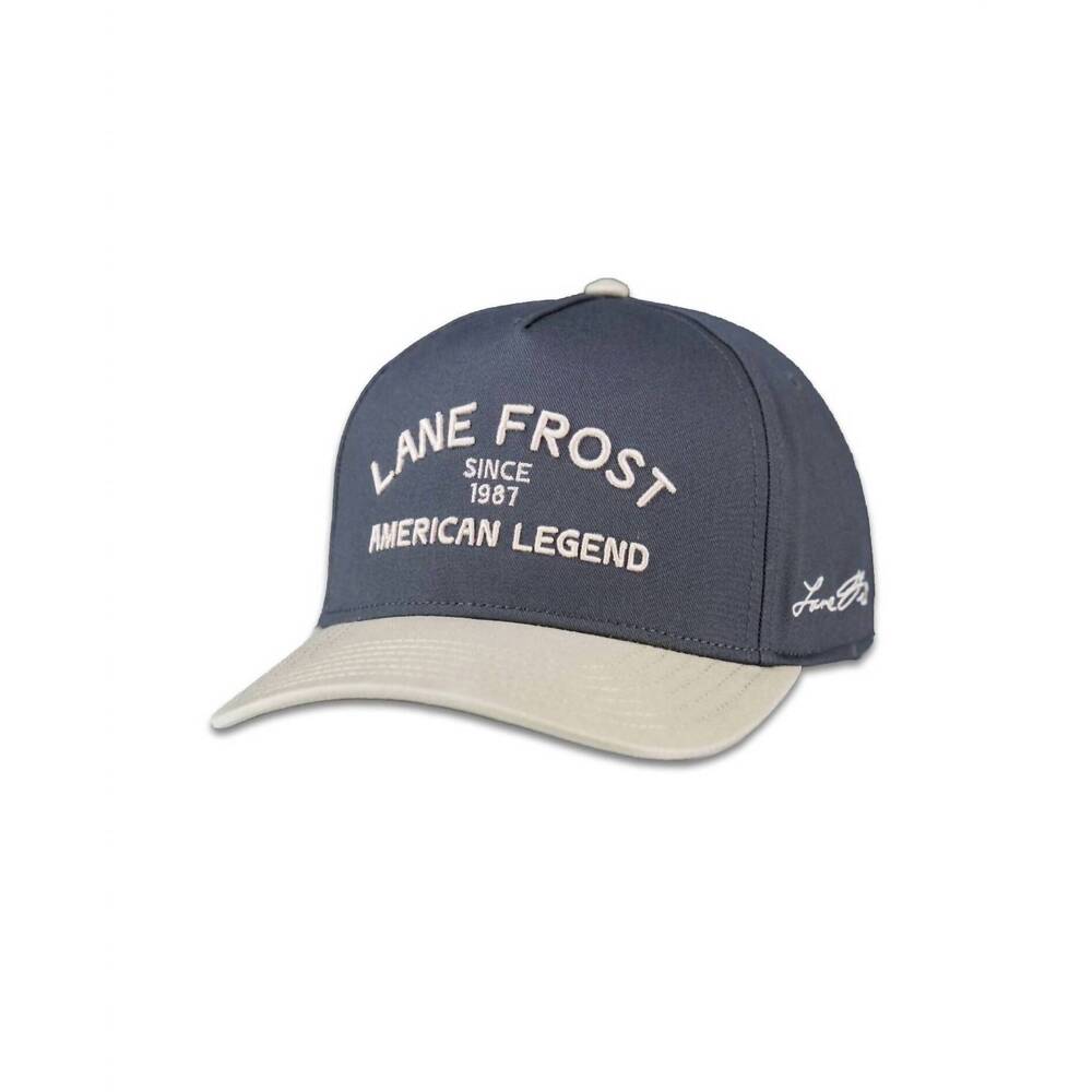 NEW LANE FROST unisex grindstone adjustable snapback cap in blue/grey